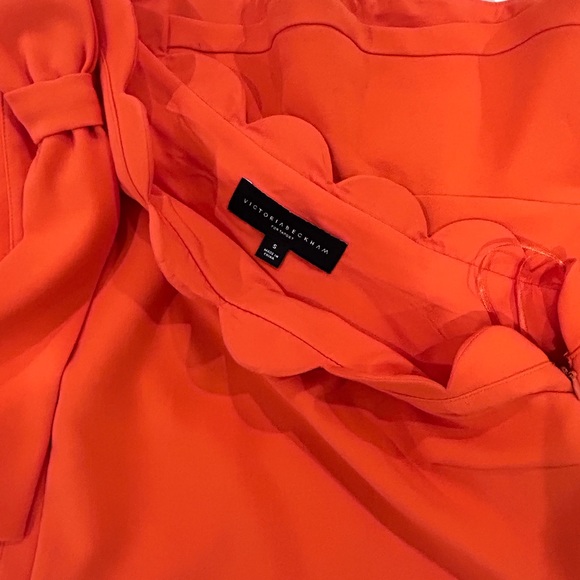 VICTORIA BECKHAM • Orange One Shoulder Dress • sz Small • - Picture 7 of 11